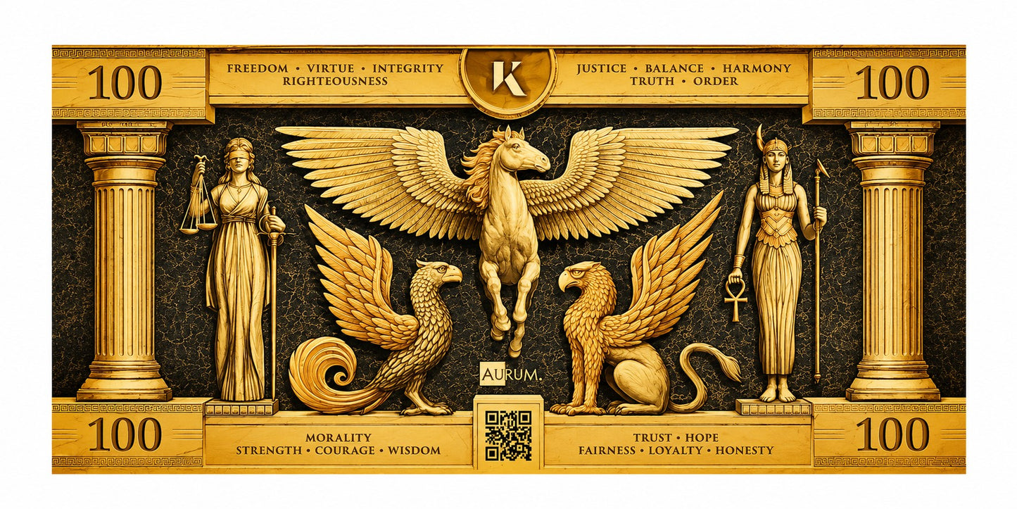 Kinesis Ma´at Goldschein 100 mg 0,1 Gramm Goldbarren 999 Gold**