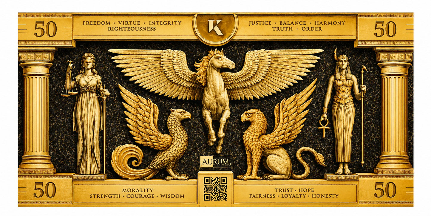 Kinesis Pegasus Goldschein 50 mg 0,05 Gramm Goldbarren 999 Gold**