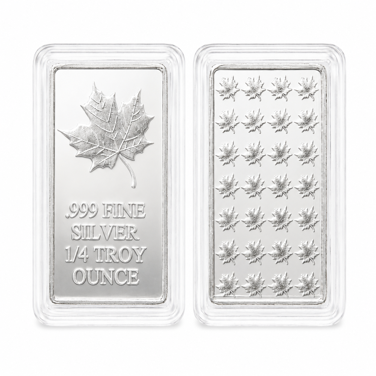 Maple Leaf - Ahornblatt 1/4 oz Silberbarren Polierte Platte