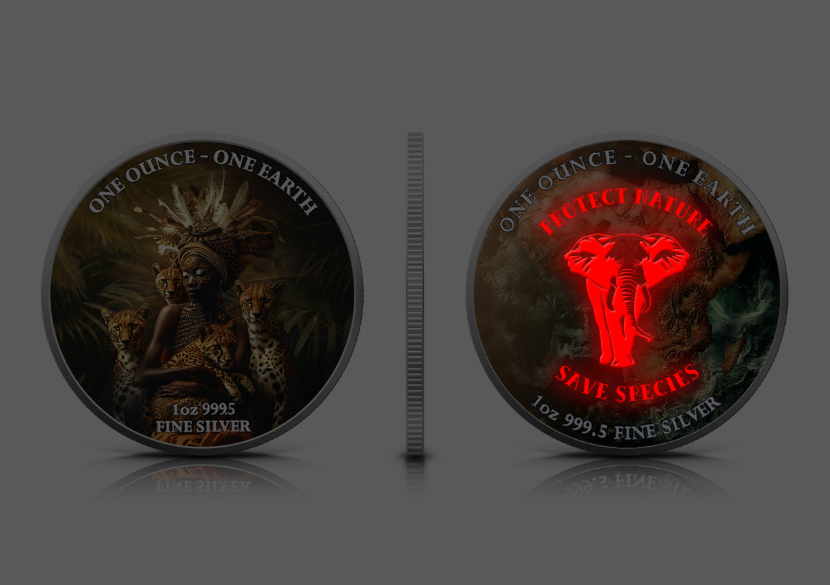 Fiji One Earth - Kontinente - Afrika - 1 oz Silbermünze 2022 Color UV