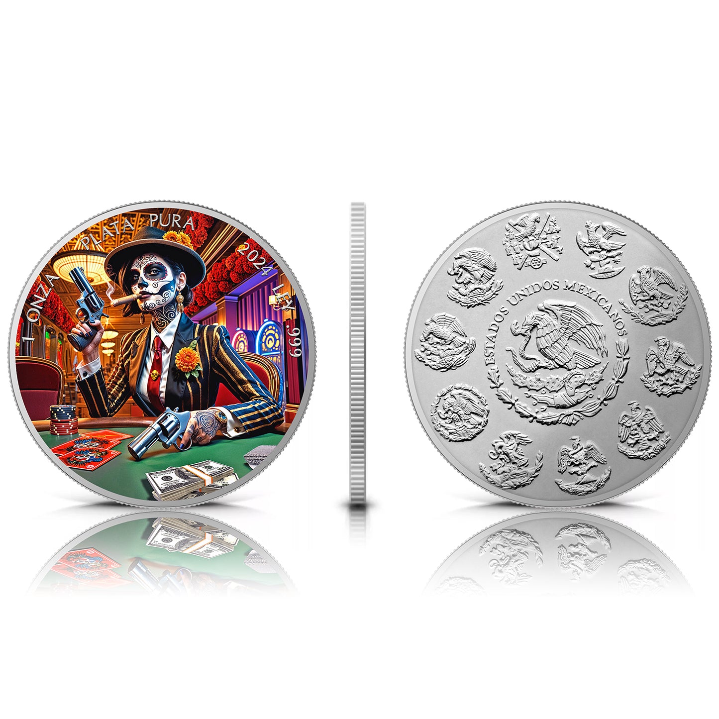 Mexico Libertad 2024 - Dia de los Muertos - Gangsta - 1 oz Silbermünze***