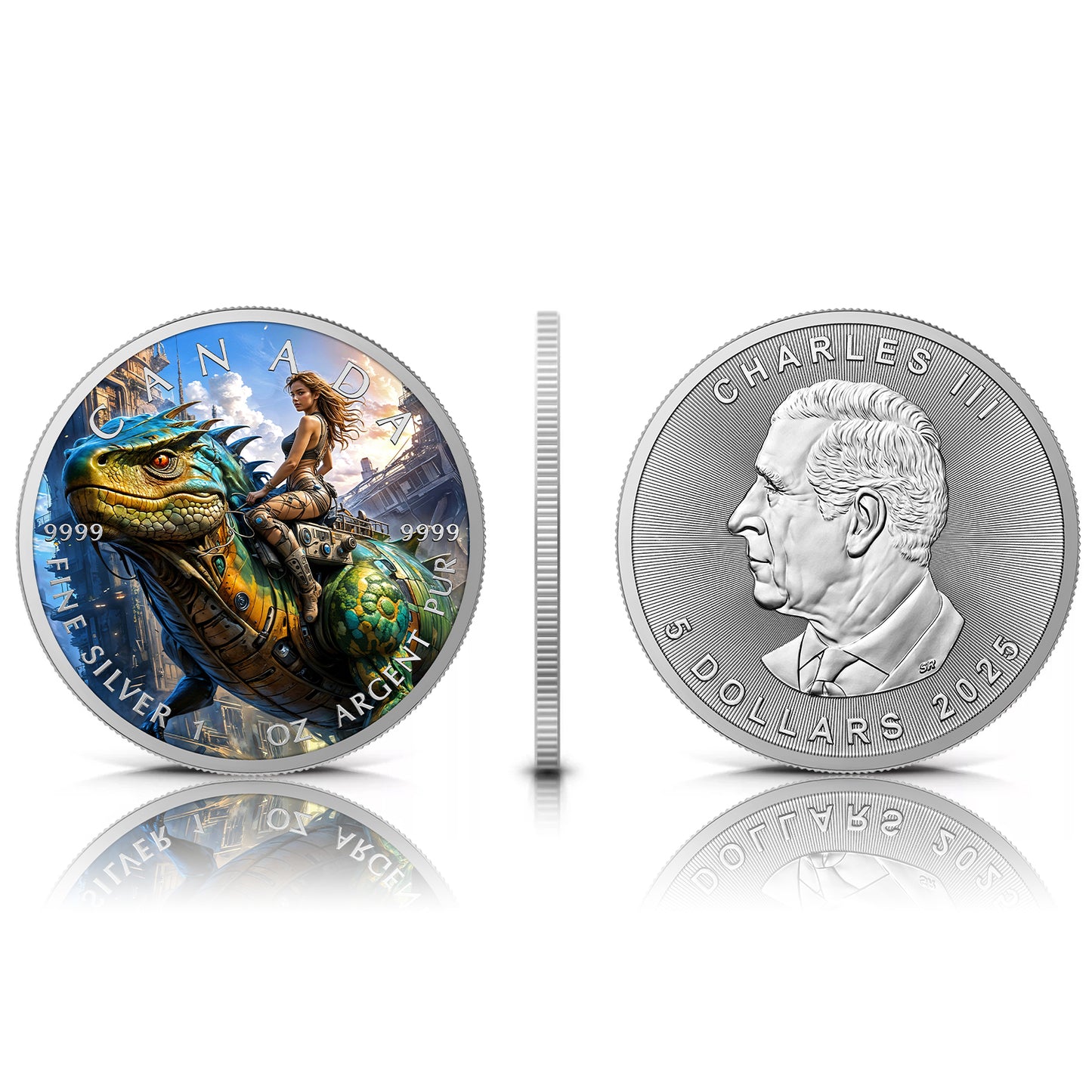 Canada 2025 - Dinosaur Rider - 1 oz Silbermünze Farbe***