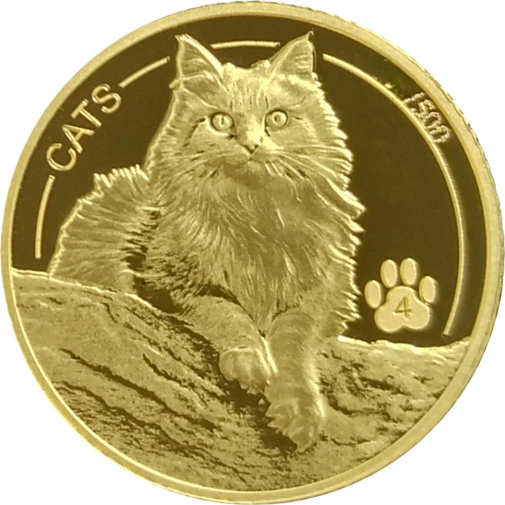 FIJI CATS 4. Ausgabe 2025 – 1/10 oz Goldmünze Prooflike PL**