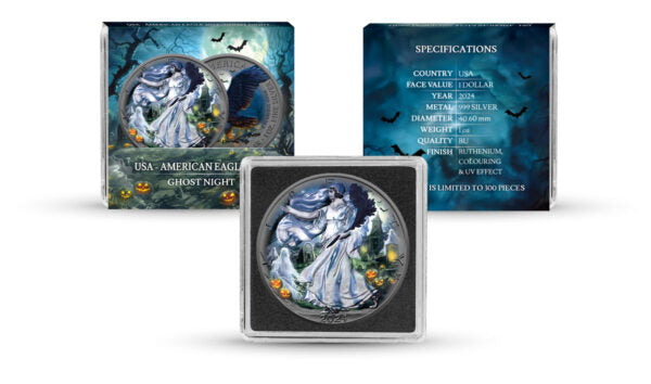 American Eagle Halloween Ghost Night Color 1oz Silber 2024***