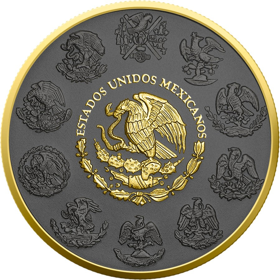 Mexico Libertad 2024 - Golden Ring - 1 oz Silbermünze Ruthenium Gelbgold***