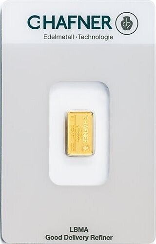 Goldbarren 2 Gramm C. Hafner Gold Feingold 999.9 im Blister mit Zertifikat**