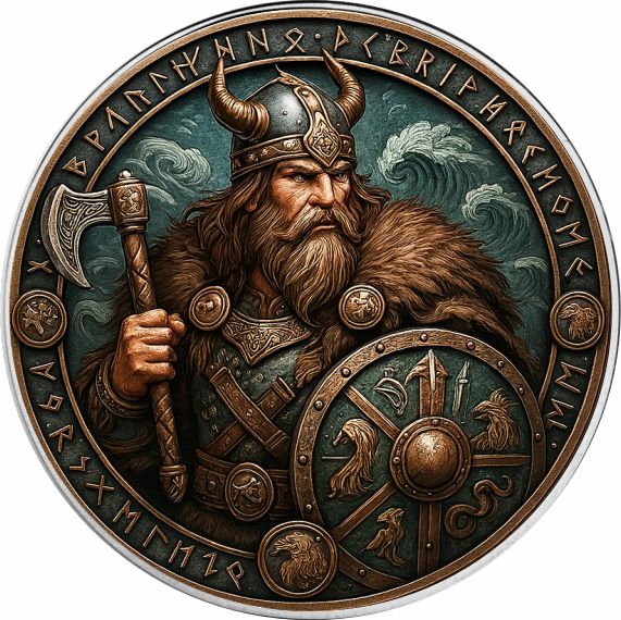 American Silver Eagle - The Vikings - Harald Ironstorm - 2025 - Color Farbe 1 oz Silbermünze