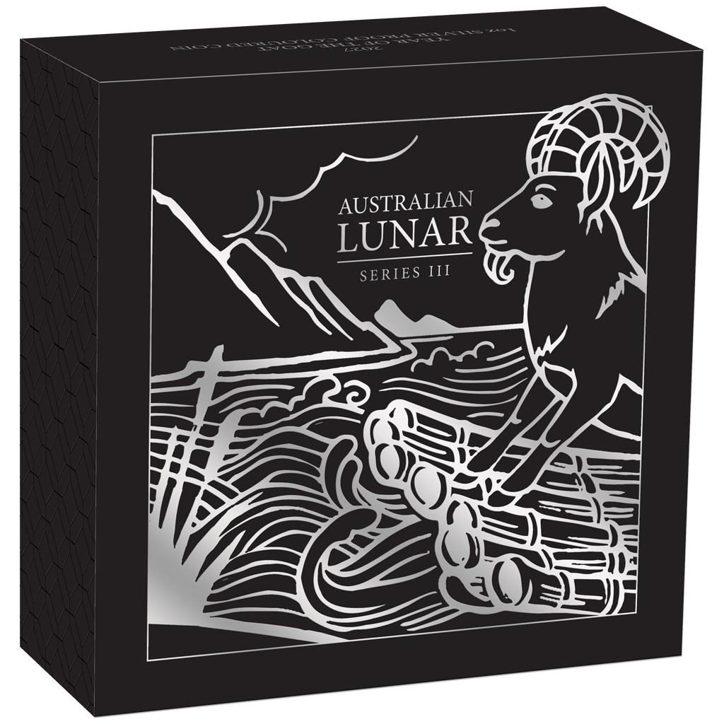 Lunar III Jahr der Ziege 2027 Farbe 1 oz Silbermünze