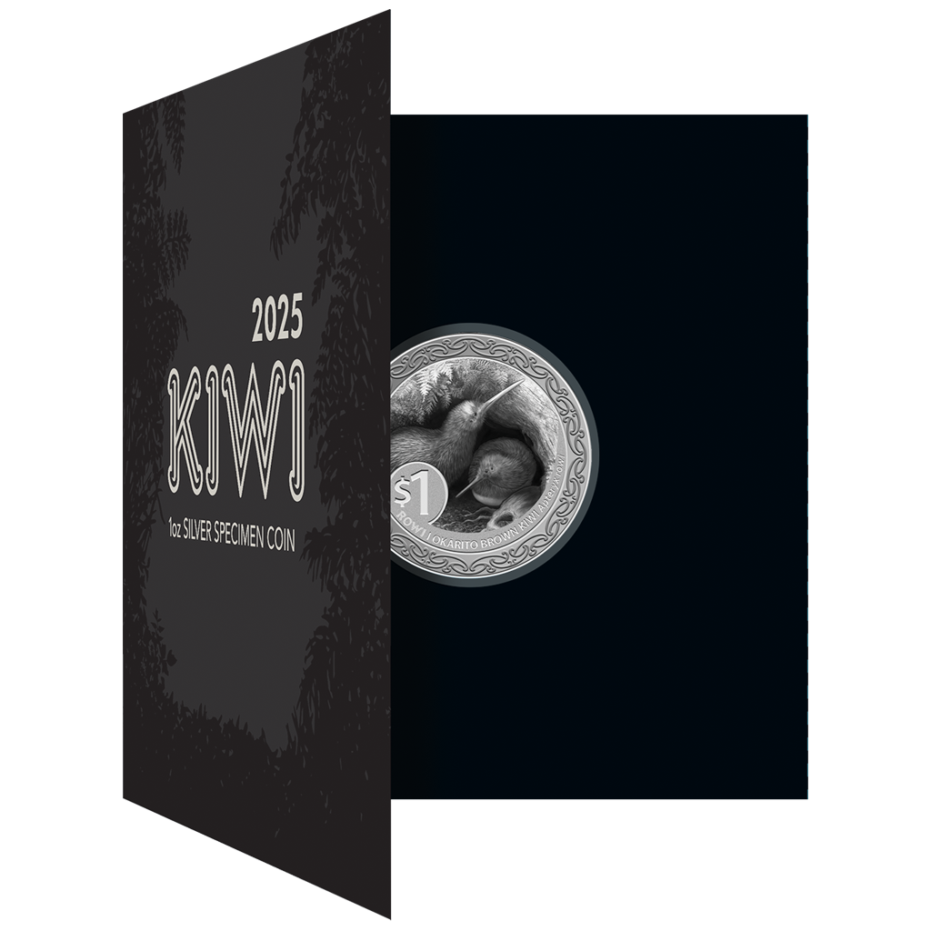 Kiwi 2025 - 1 oz Silbermünze Specimen Finish in Blisterkarte
