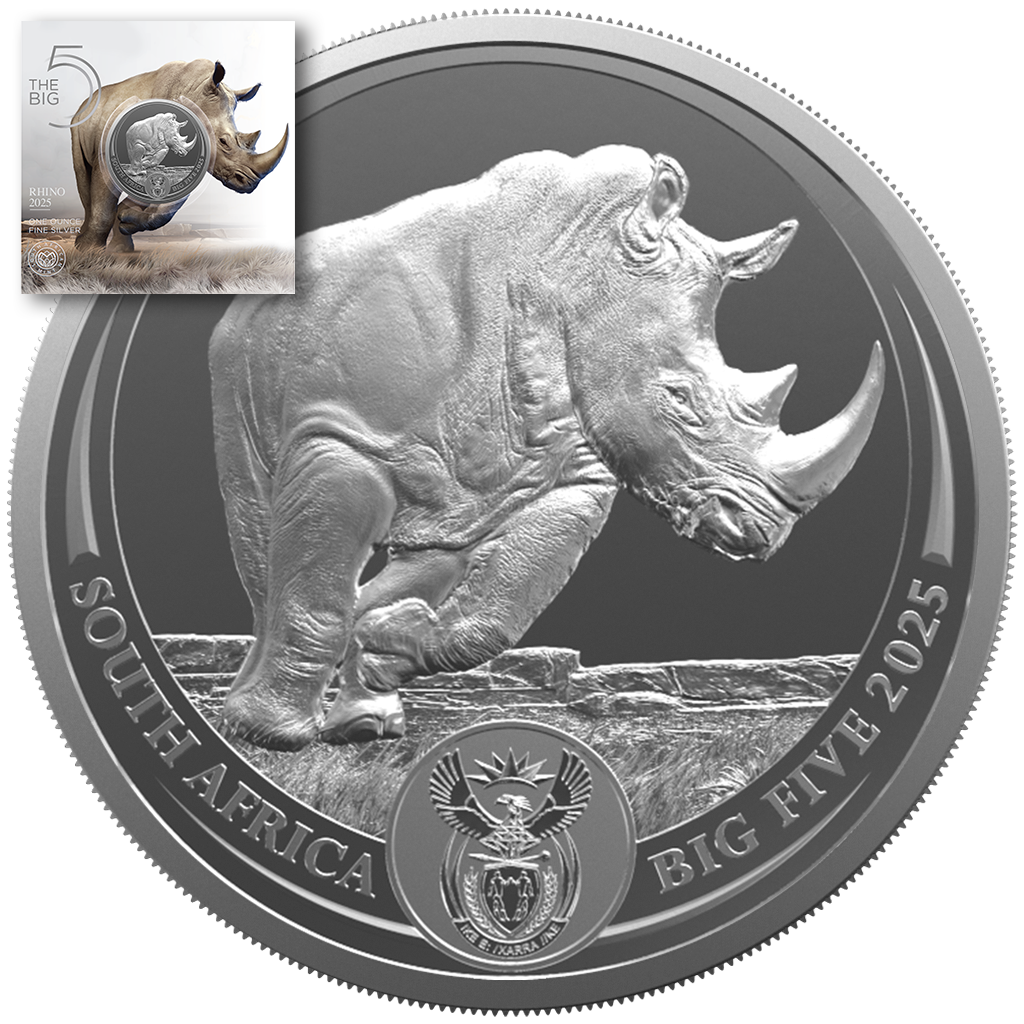 Big Five III #3 Nashorn 2025 - 1 oz Silbermünze in Blisterkarte***