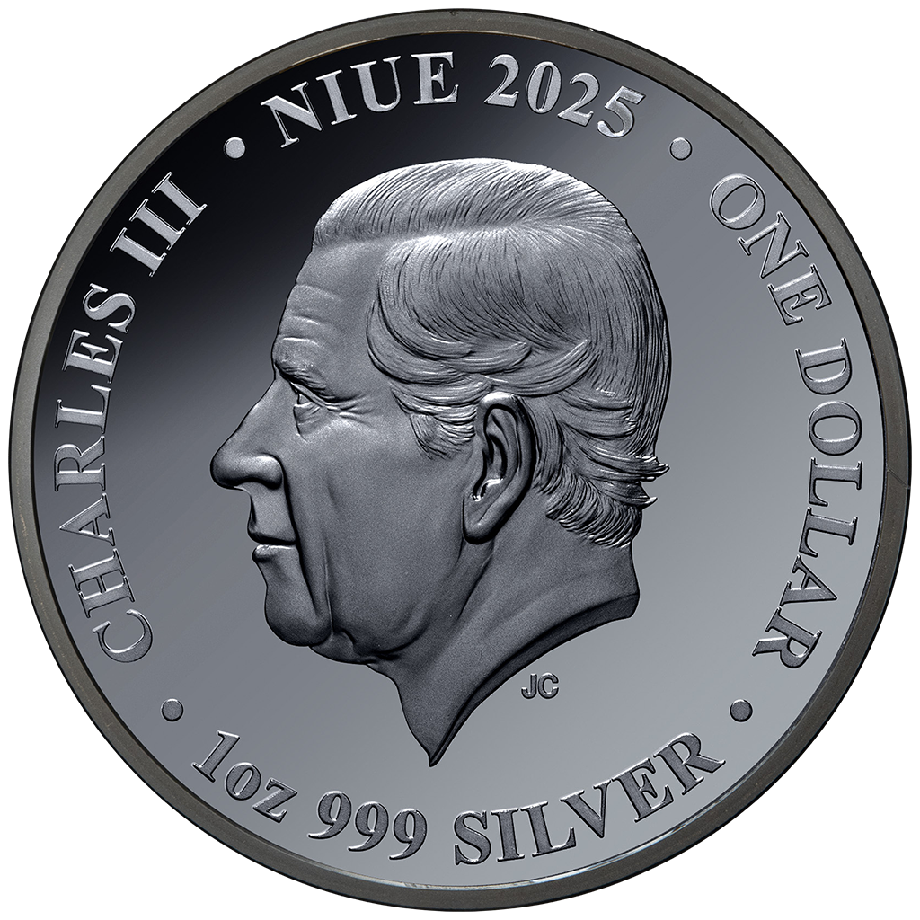 Niue - Lunar - Jahr der Schlange - 2025 - 1 oz Silbermünze Teilvergoldet Black Proof*
