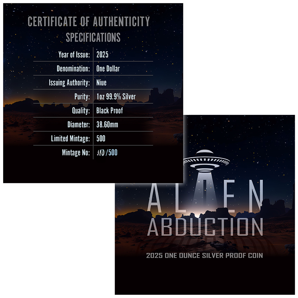 Alien Abduction - 2025 - 1 oz Silbermünze Black Proof***