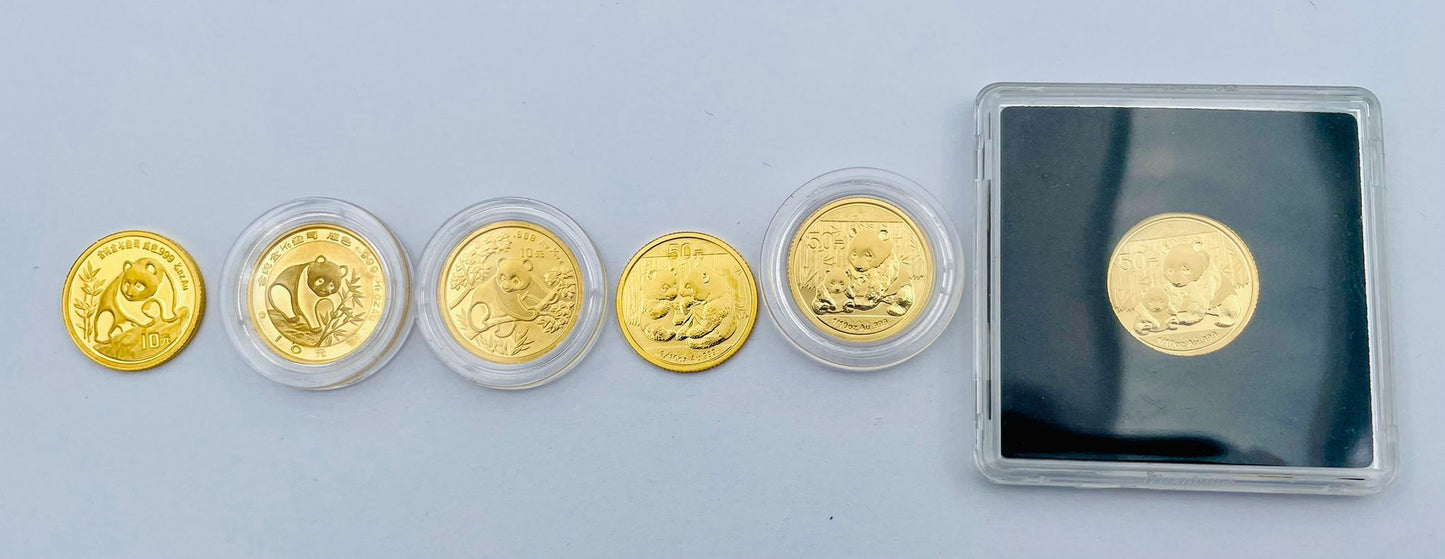China Panda 1/10oz Goldmünze** diverse Jahre