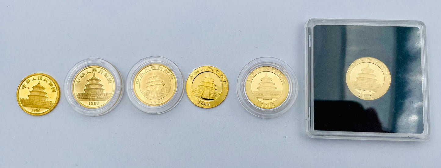 China Panda 1/10oz Goldmünze** diverse Jahre