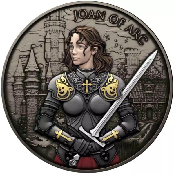 USA - Legendary Warriors - Joan of Arc Silbermedaille BU Antik Color*