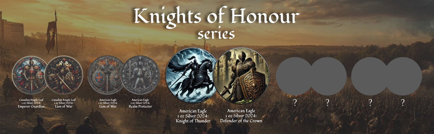 USA ASE Knights of Honour Knight of Thunder Color 1oz Silber 2024*