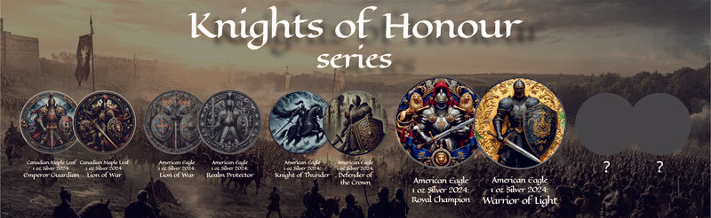 USA ASE Knights of Honour - Warrior of Light - 2024 - Color Farbe 1 oz Silbermünze
