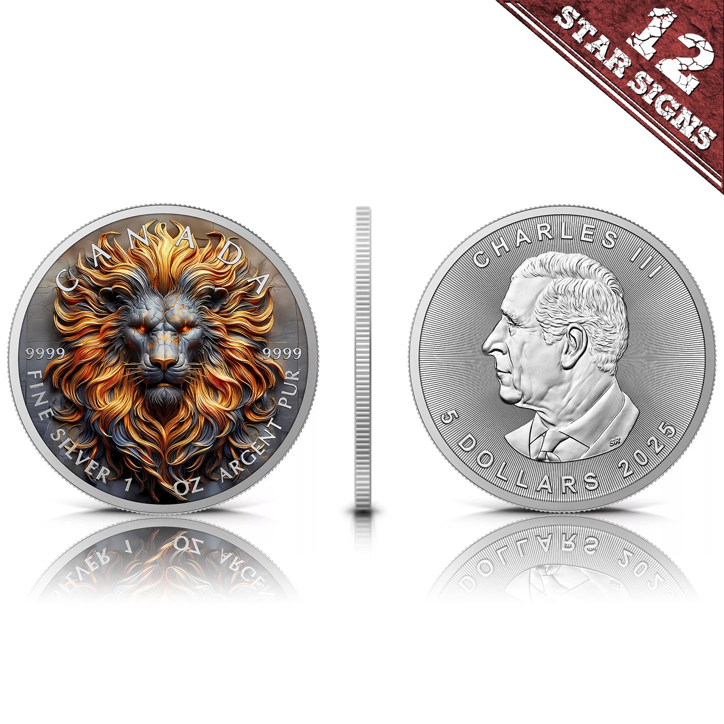 Canada 2025 - Stone Zodiac #Leo - 1 oz Silbermünze Farbe***