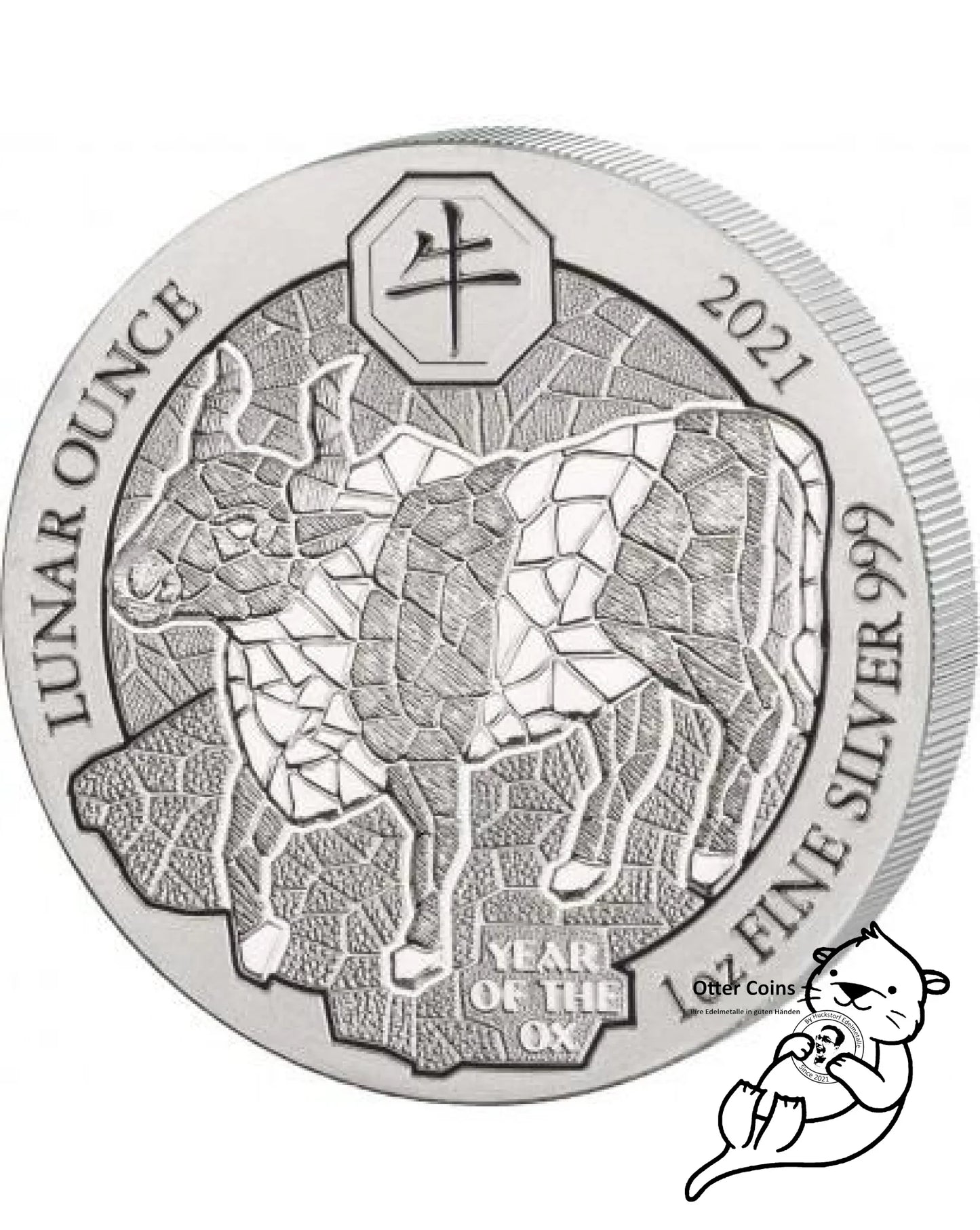 Ruanda Lunar Ochse 1 Oz Silbermünze 2021*