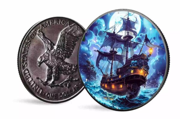 American Eagle Masters of the Seas Shadow Ship Color 1oz Silber 2024*