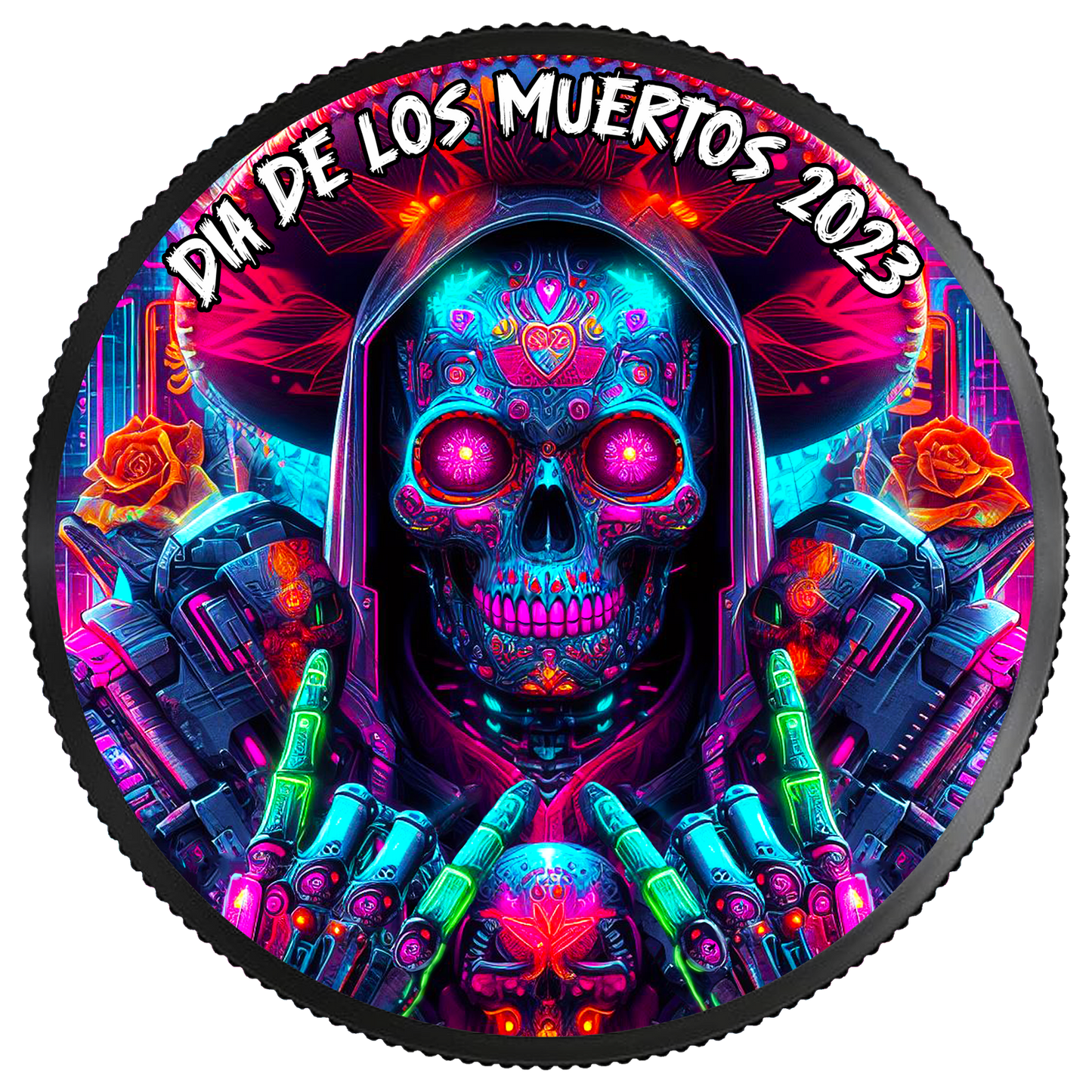 Dia de los Muertos Cyberpunk 2023 1 oz Silbermünze