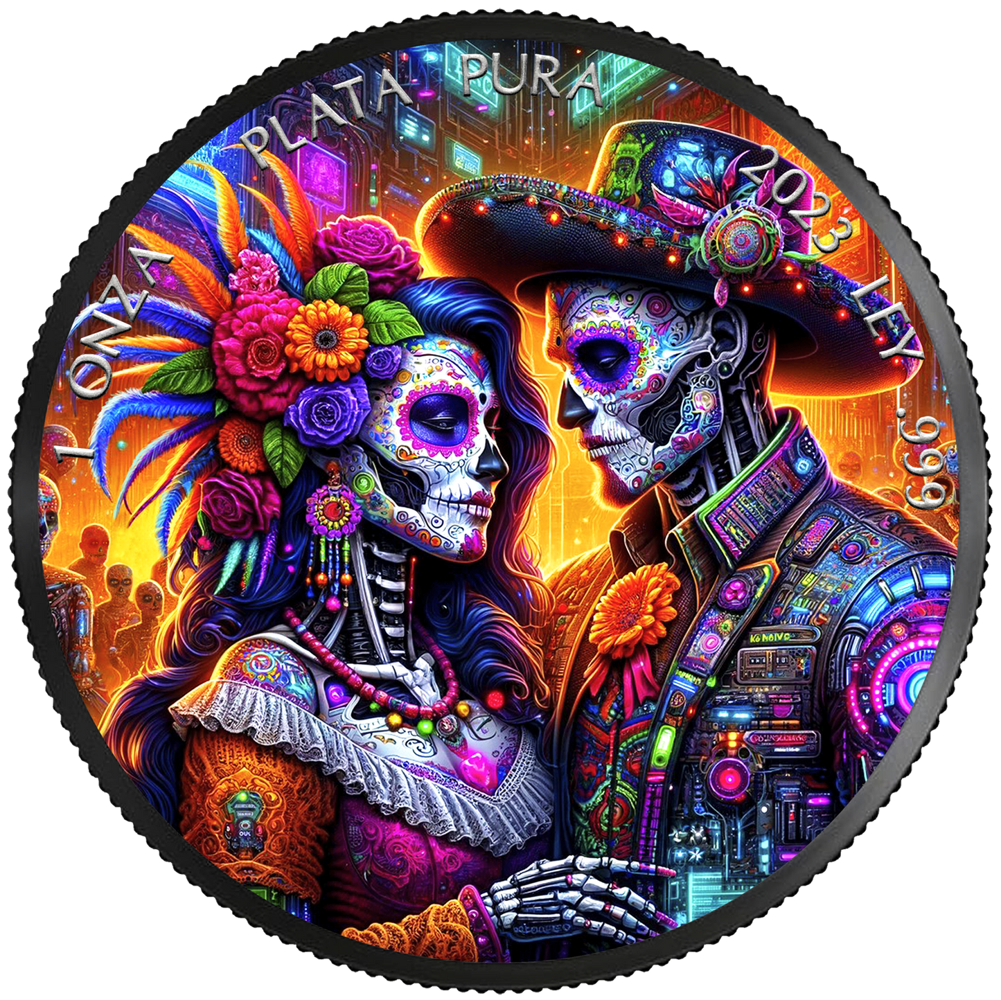 Dia de los Muertos Cyberpunk 2023 1 oz Silbermünze