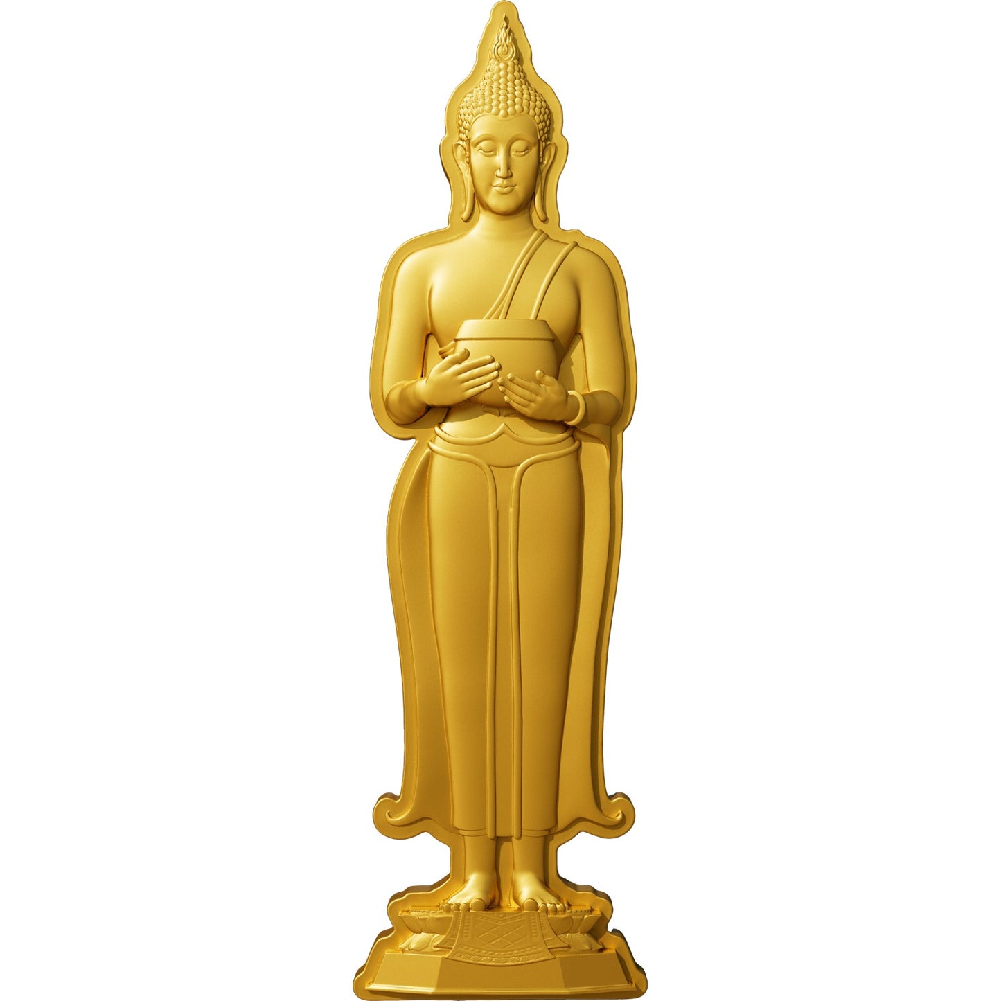 7 Days Buddha - Wednesday Morning - 1 oz Silbermünze - Gilded Shaped High Relief***