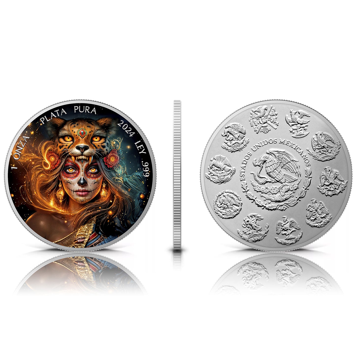 Mexico Libertad 2024 - Dia de los Muertos - #Ocelotl Warrior - 1 oz Silbermünze***
