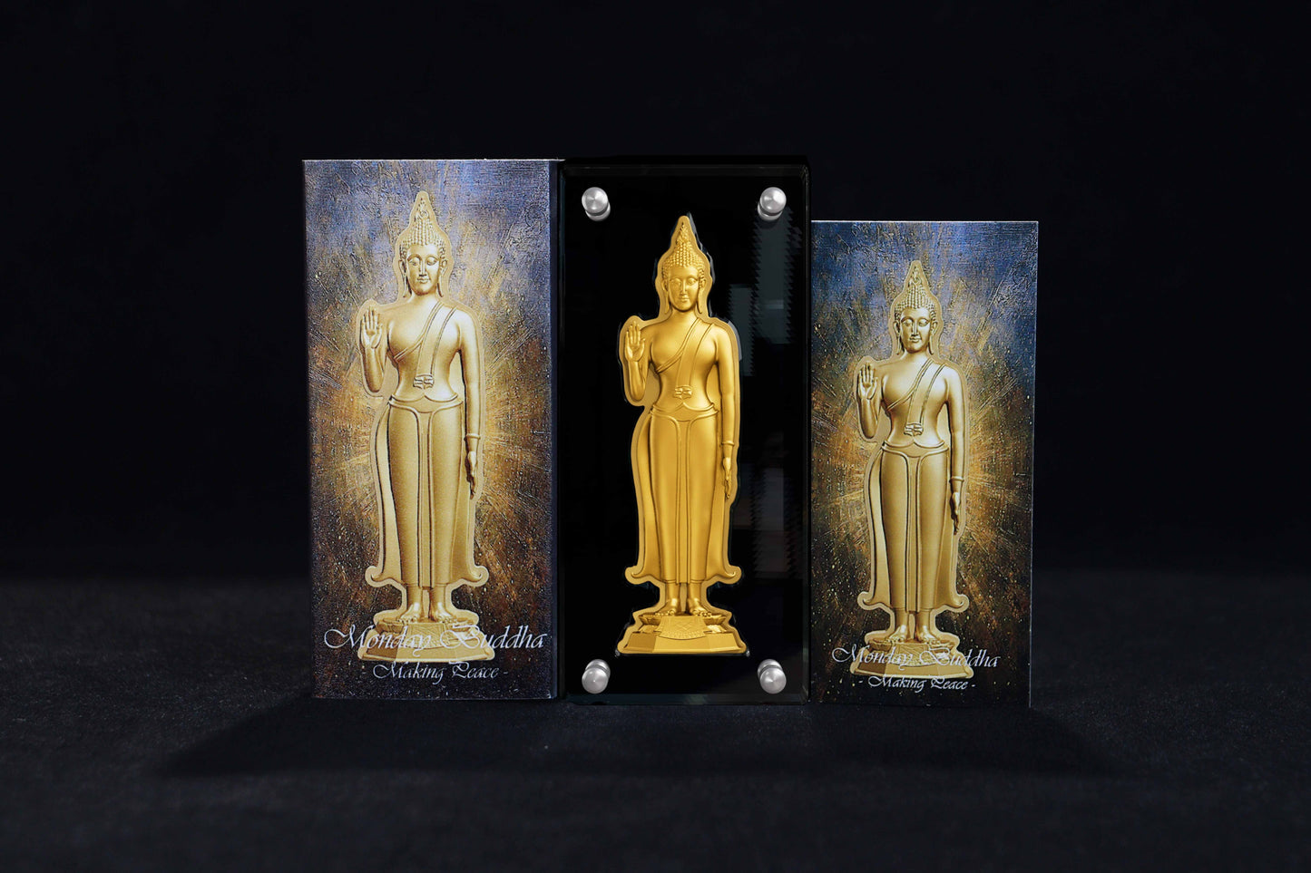 7 Days Buddha - Monday - 1 oz Silbermünze - Gilded Shaped High Relief***