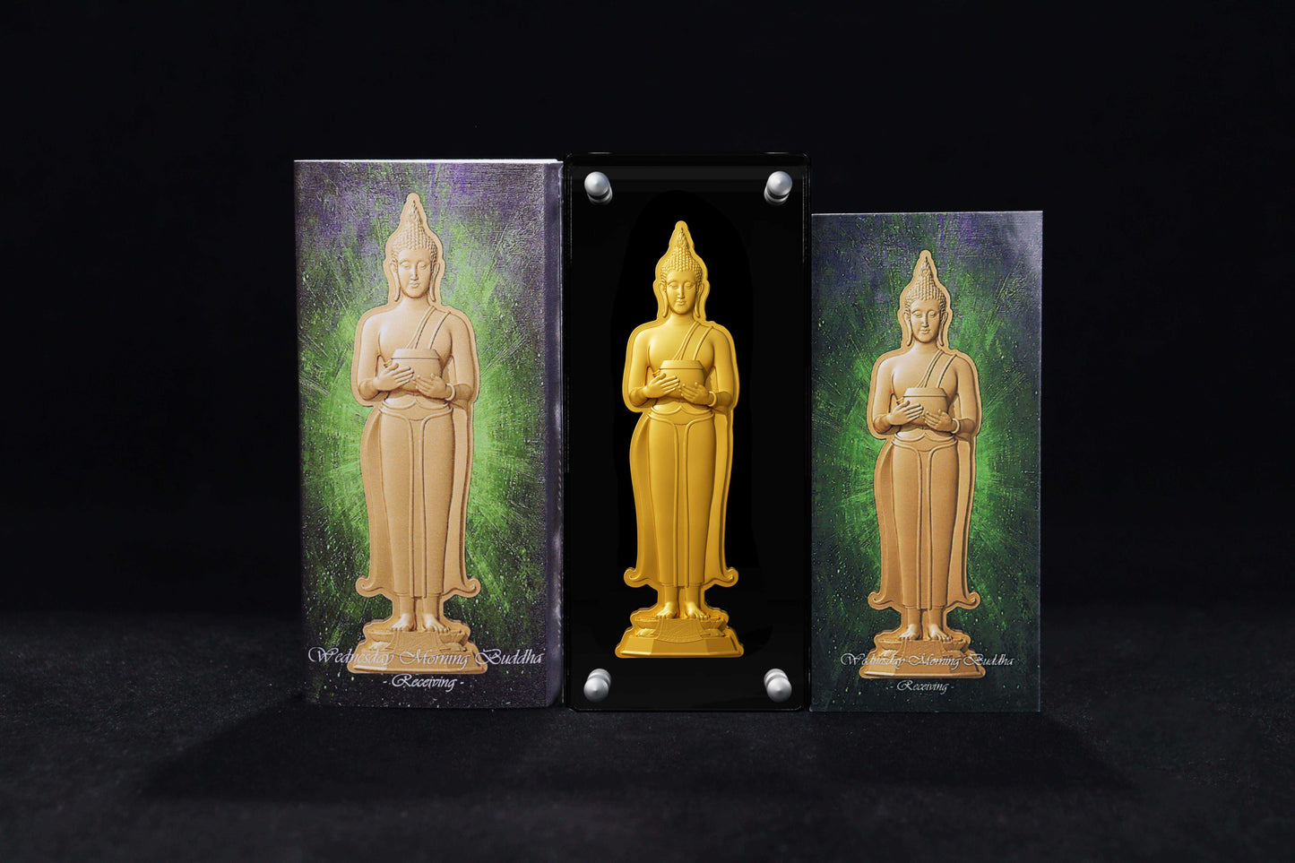 7 Days Buddha - Wednesday Morning - 1 oz Silbermünze - Gilded Shaped High Relief***