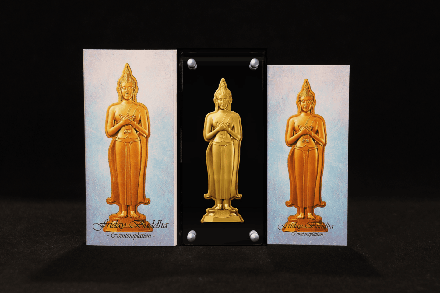 7 Days Buddha - Friday - 1 oz Silbermünze - Gilded Shaped High Relief***