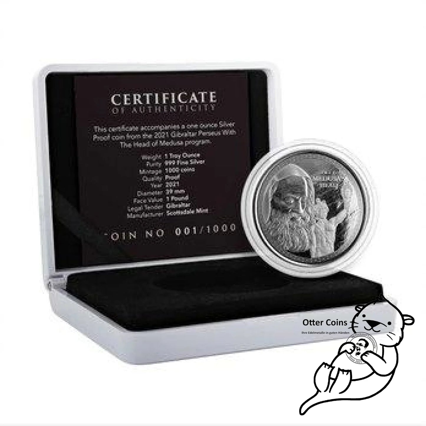 Perseus With The Head Of Medusa 1 Oz Silbermünze Proof 2021*