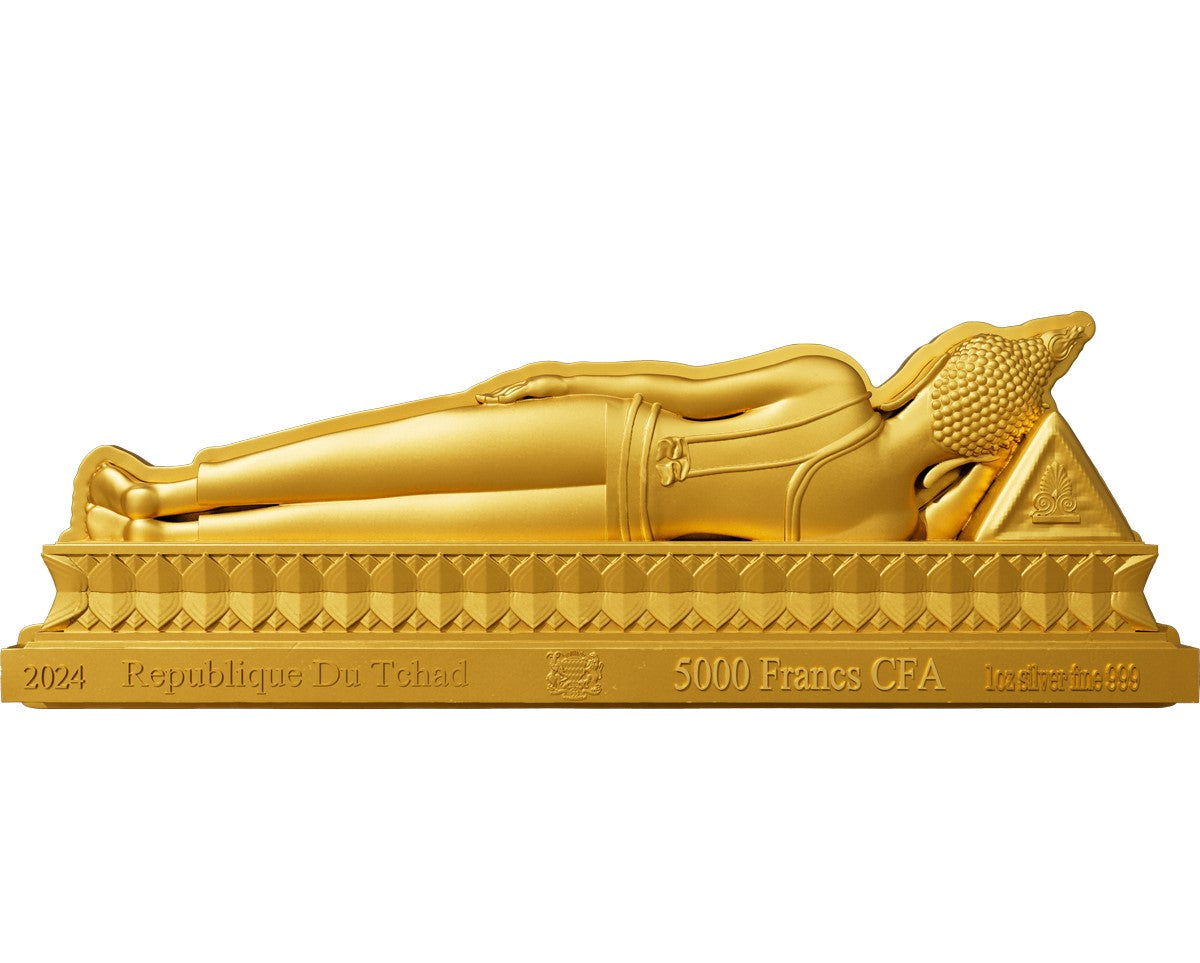 7 Days Buddha - Tuesday - 1 oz Silbermünze - Gilded Shaped High Relief***