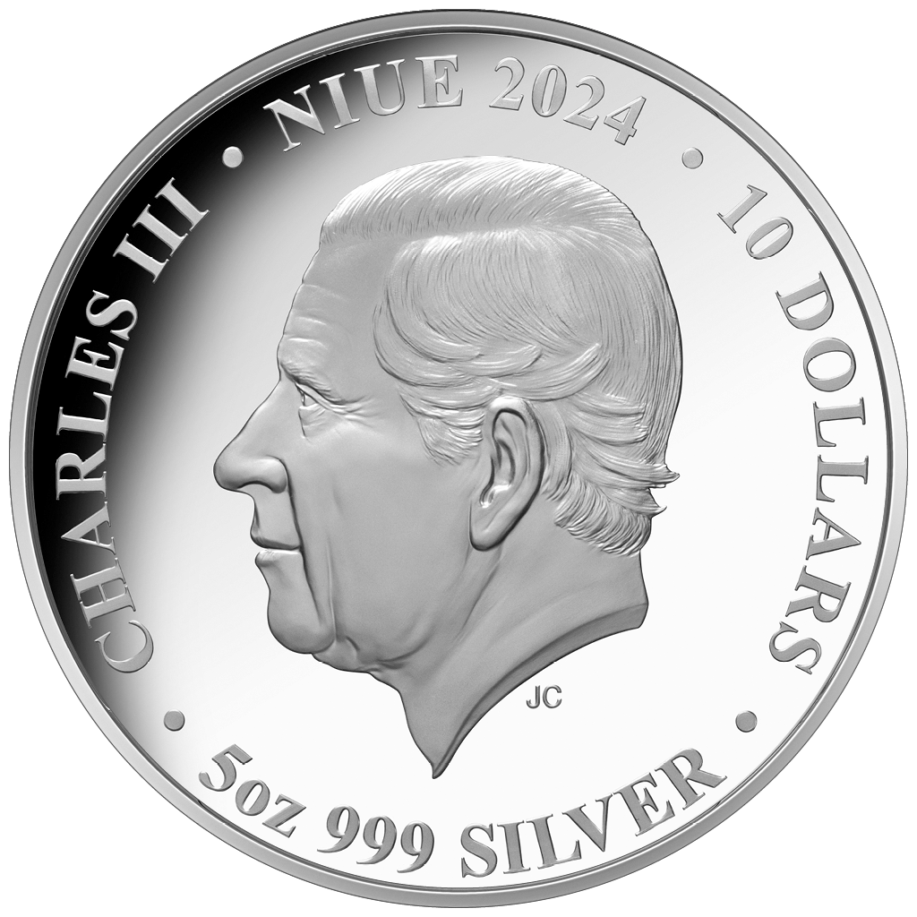 Niue 5oz Creatures of the Abyss 2024 Proof Farbe in Holzetui