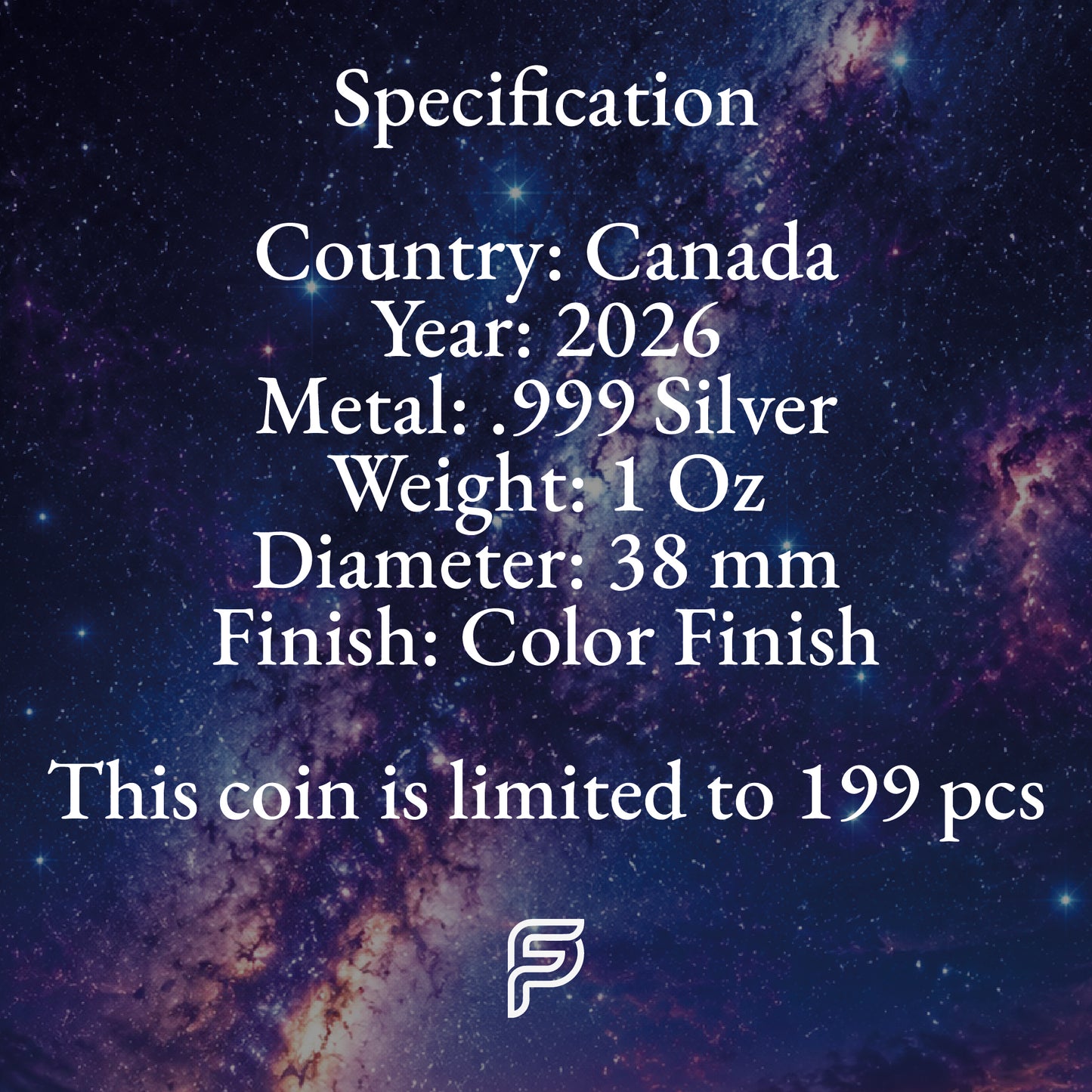Canada 2026 - STELLAR Guardian - 1 oz Silbermünze Farbe