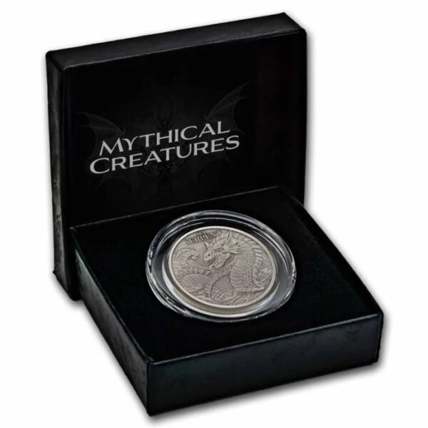 2024 1oz Niue $1 Mythical Creatures Sea Serpent Silbermünze Antik*