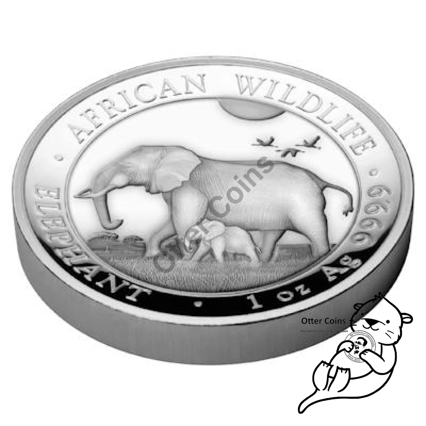 Somalia Elefant 1 Oz Silbermünze Ultra High Relief 2022