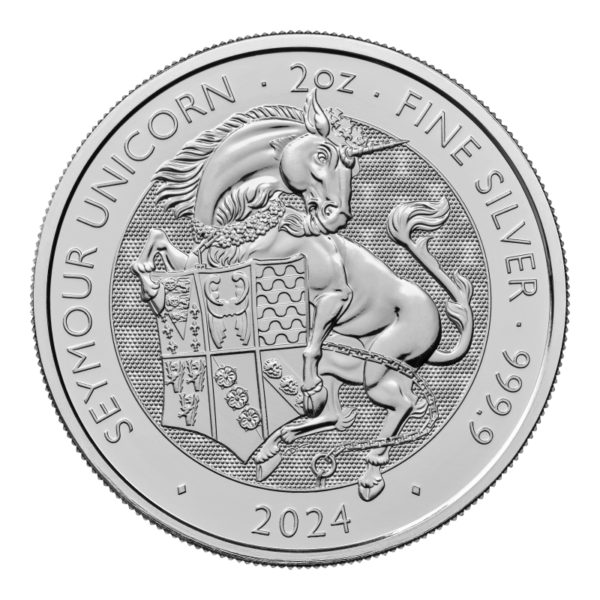 Royal Tudor Beasts Seymour Unicorn 2 Oz Silbermünze 2024*
