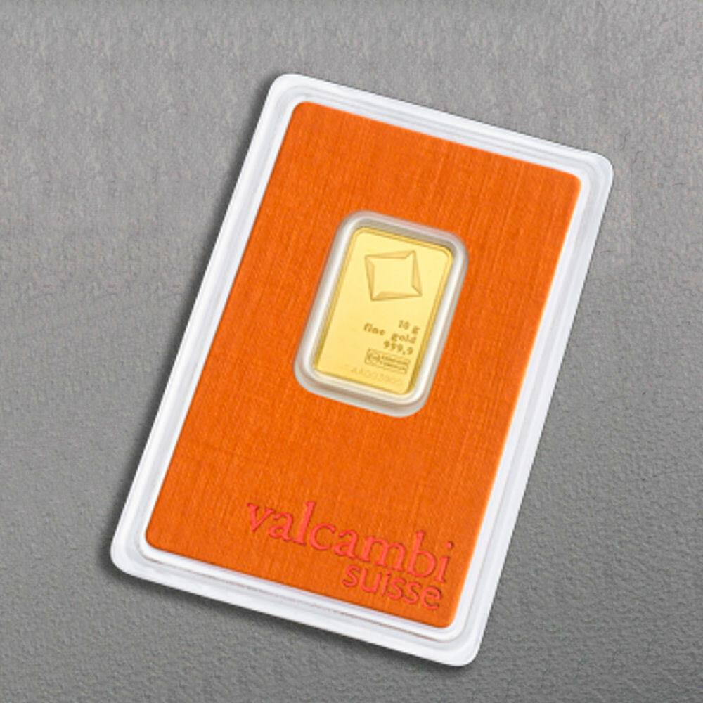 Goldbarren 10 Gramm Valcambi Suisse Gold 999 im Blister**