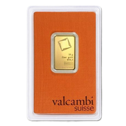Goldbarren 10 Gramm Valcambi Suisse Gold 999 im Blister**