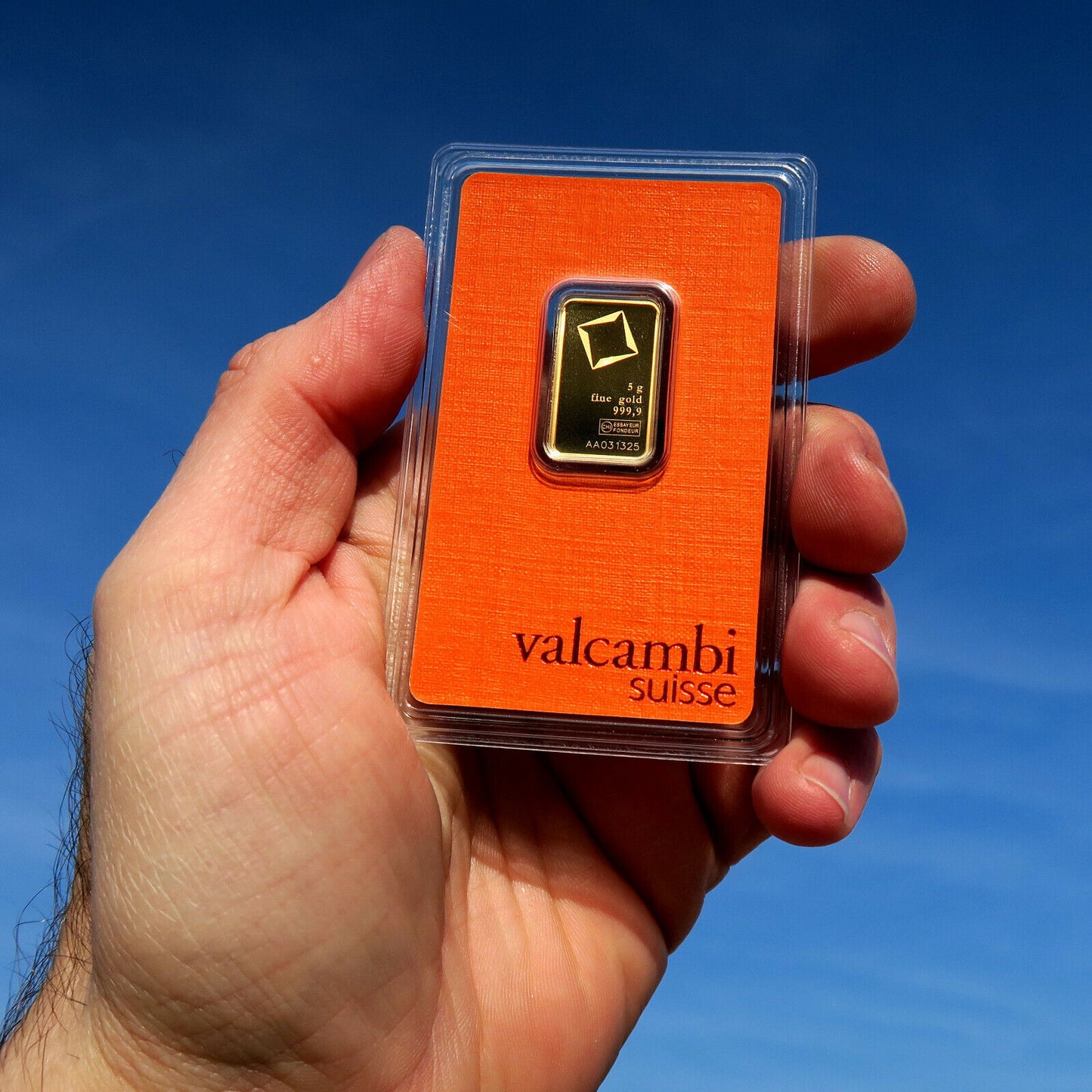 Goldbarren 5 Gramm Valcambi Suisse Gold 999 im Blister**