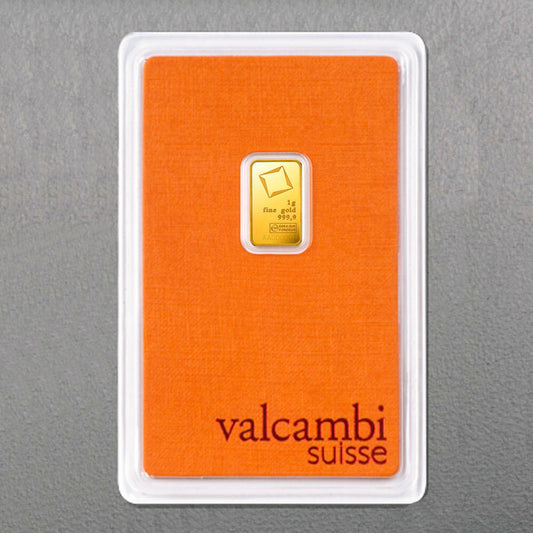 Goldbarren 0,5 Gramm Valcambi Suisse Gold 999 im Blister**