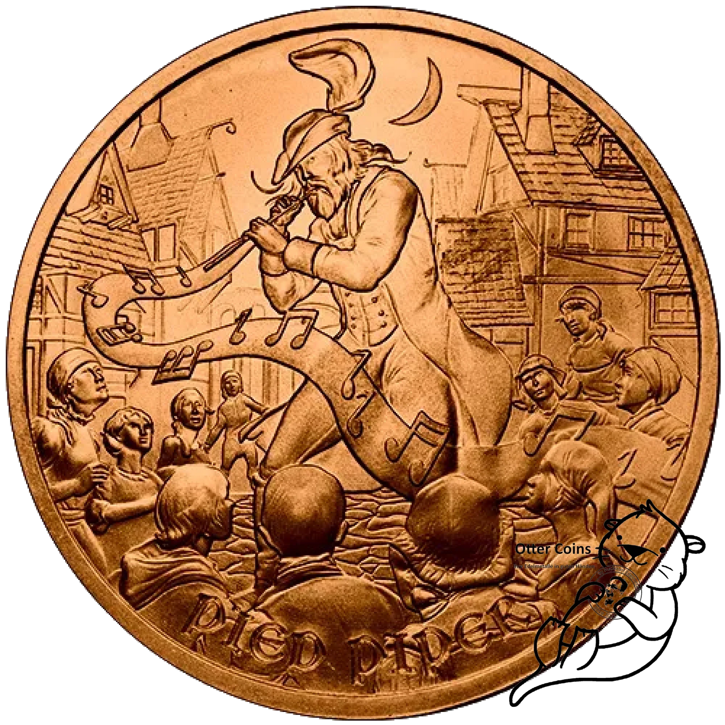 Kupfermünze Silver Towne ``Medieval Legends Pied Piper
