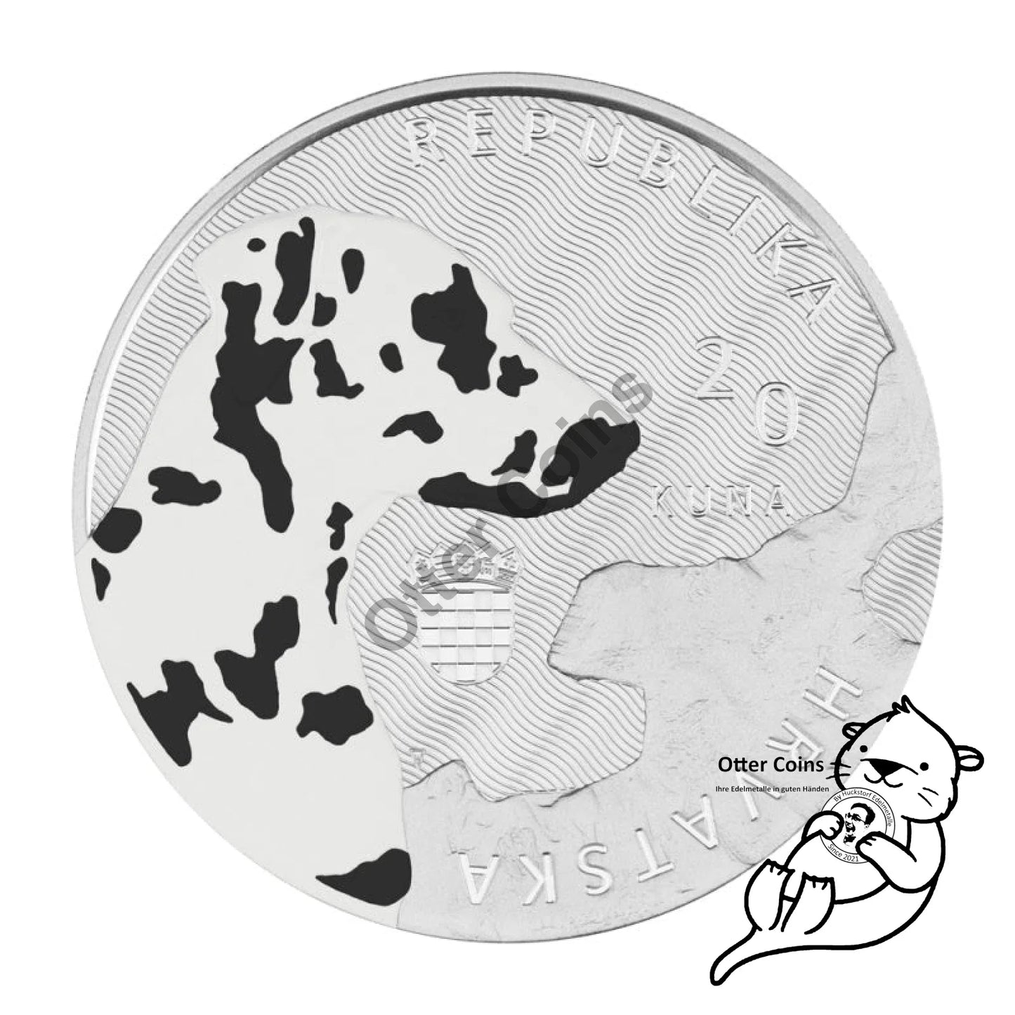 Dalmatiner Dog Authochthonous Crotias Silbermünze Kroatien