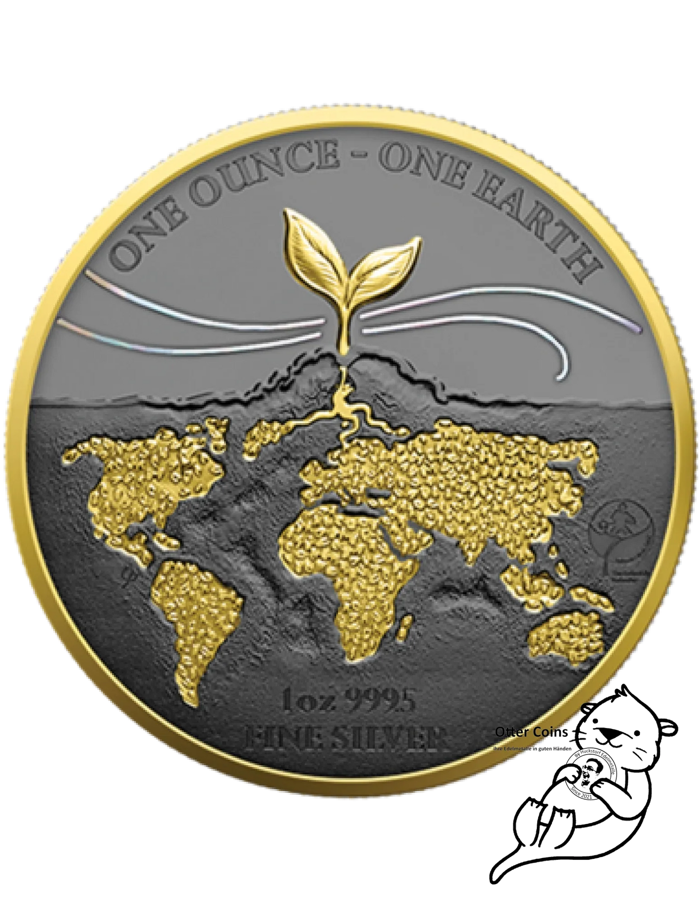 Fiji Earth 2022 1 oz Silbermünze Gilded