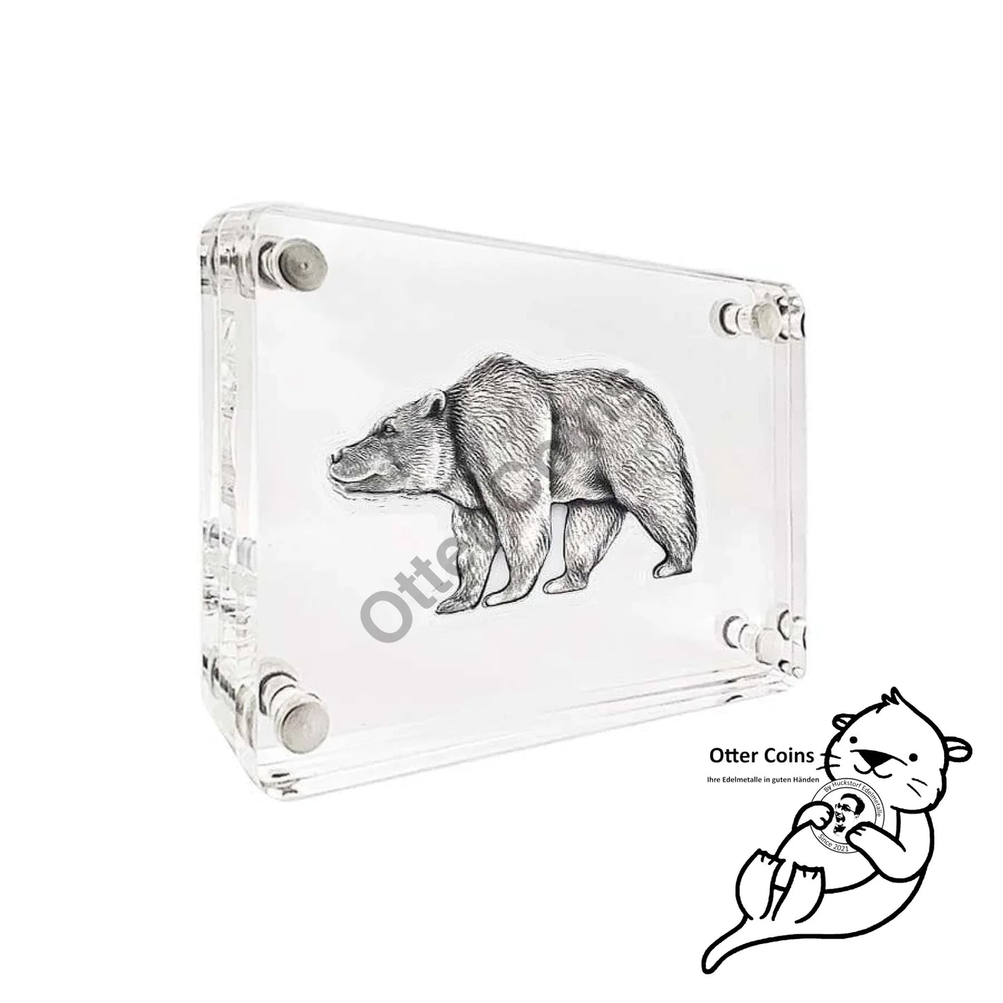 Chad 1 oz Silber Bear Shaped Antik High Relief Coin 2021*
