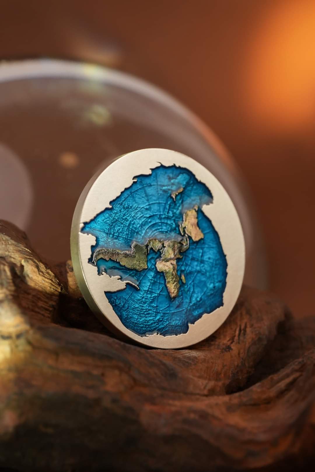 Gabon Flat Earth Theory 2025 HR Antik Color 2oz Silbermünze*