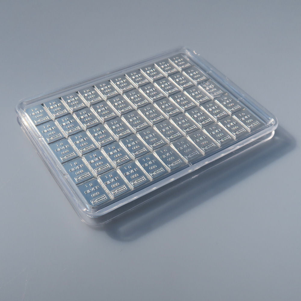 CombiBar Valcambi Schweiz 50 x 1 Gramm 999 AG Silber Silbertafel Silberbarren