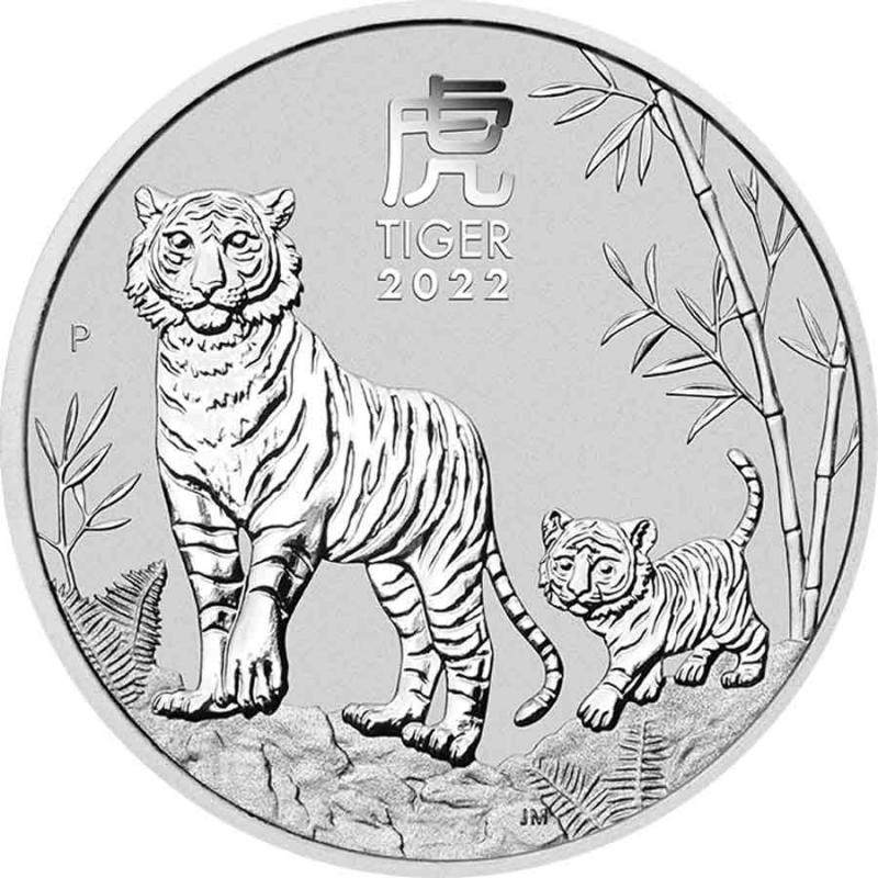 Lunar III Tiger 1/2 Oz Silbermünze 2022*