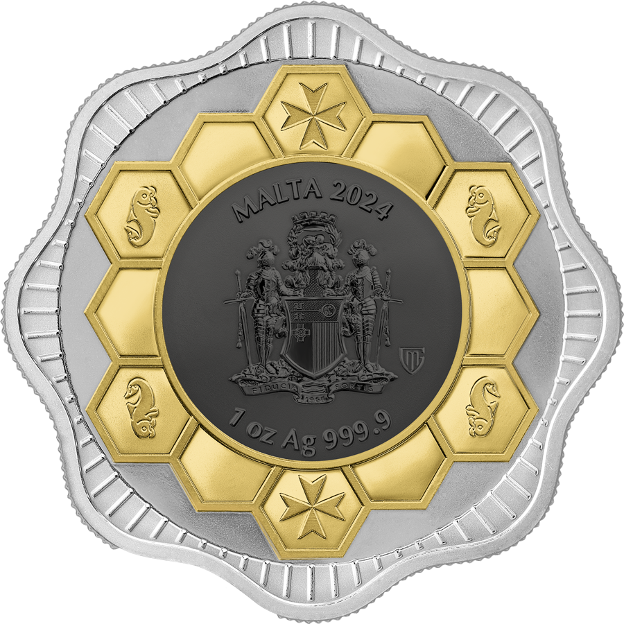 Malta Honigbiene - Maltese Bee - Germania Mint 1 oz Silbermünze Ruthenium Gelbgold